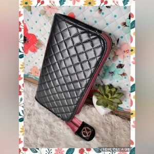 Quilted Black CLutch/WaLLet/Makeup Case